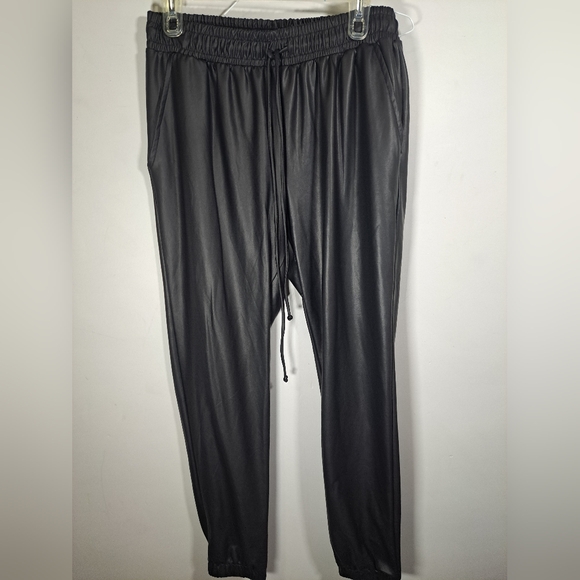 First Love Pants - First Love Faux Leather Track Pants Large